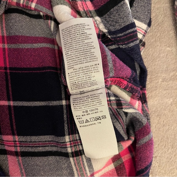 Old Navy Pink and Black Plaid Shirt - Picture 9 of 11